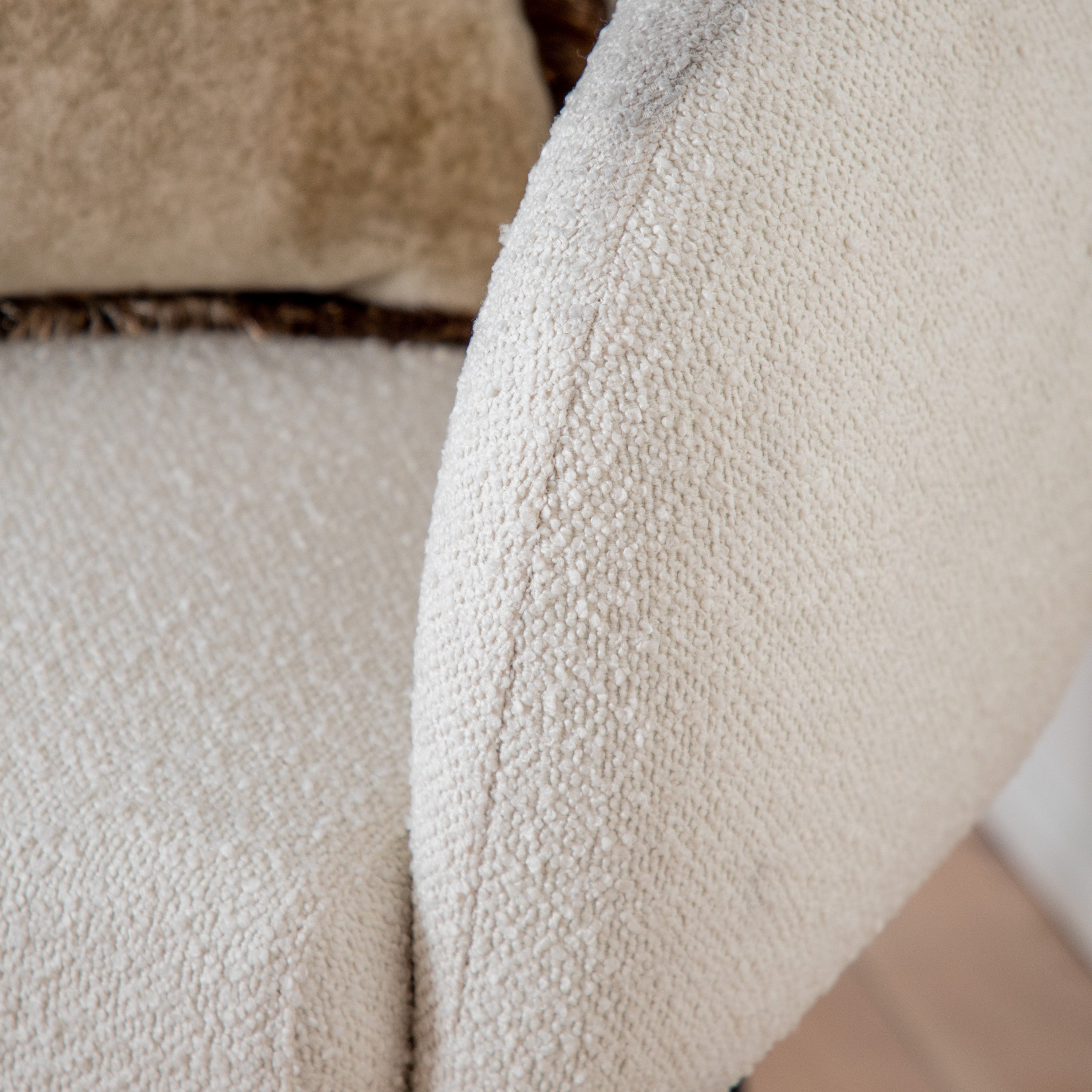 Belvoir White Bouclé Tub Chair